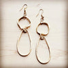 Matte Gold Hoop Earrings with Oval Hoop Dangle