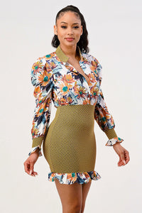 Tropical Elegance Mini Dress