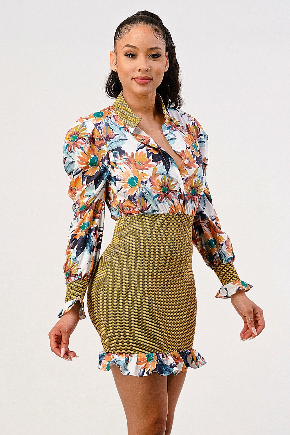 Tropical Elegance Mini Dress