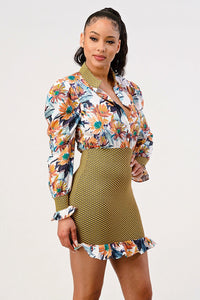 Tropical Elegance Mini Dress