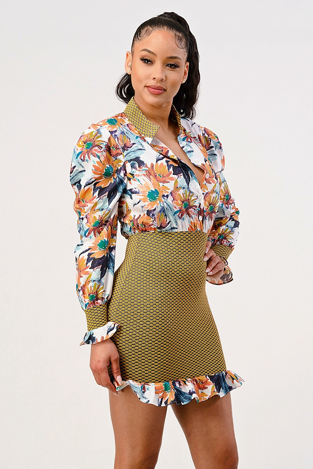 Tropical Elegance Mini Dress