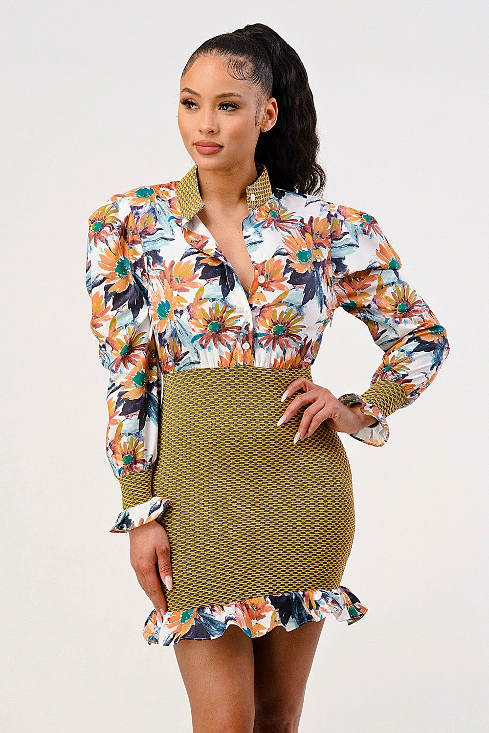 Tropical Elegance Mini Dress