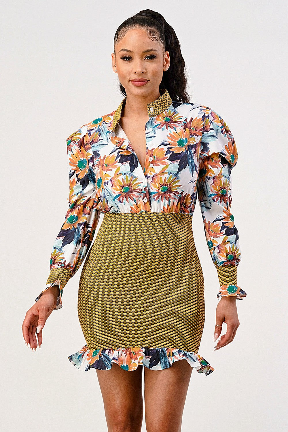 Tropical Elegance Mini Dress