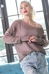 EYELET KNIT SWEATER TOP