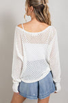 EYELET KNIT SWEATER TOP