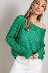 EYELET KNIT SWEATER TOP