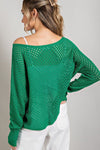 EYELET KNIT SWEATER TOP