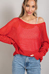 EYELET KNIT SWEATER TOP