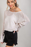 EYELET KNIT SWEATER TOP