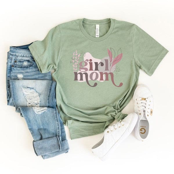 Abstract Girl Mom Short Sleeve Graphic Tee