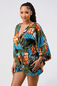 Vibrant Kimono Sleeve Romper