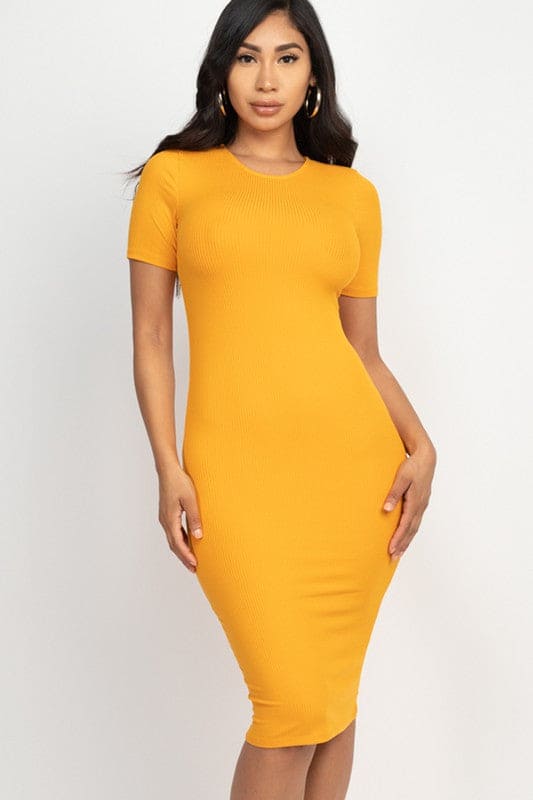 Ribbed Bodycon Midi Dress LURE Ribbed Bodycon Midi Dress LURE
