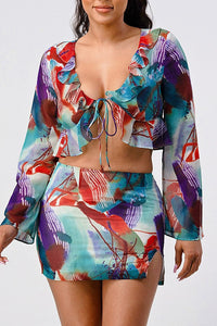 SALE Color pallet ruffle lightweight two pcs set