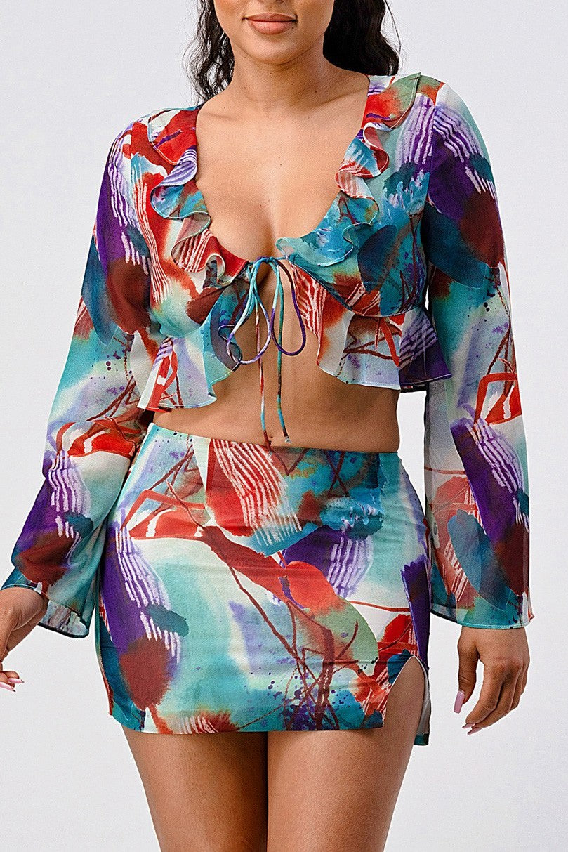 SALE Color pallet ruffle lightweight two pcs set