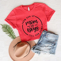 Mom Of Boys Circle Short Sleeve Graphic Tee