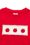Back to school apple smocked plaid shorts set