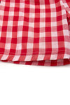 Back to school apple smocked plaid shorts set