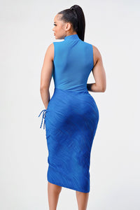 Ocean blue sleeveless sexy dress