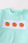 Blue pumpkin applique boy set