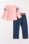 Pink ruffle girl set