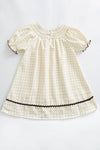 Cream embroidery dress