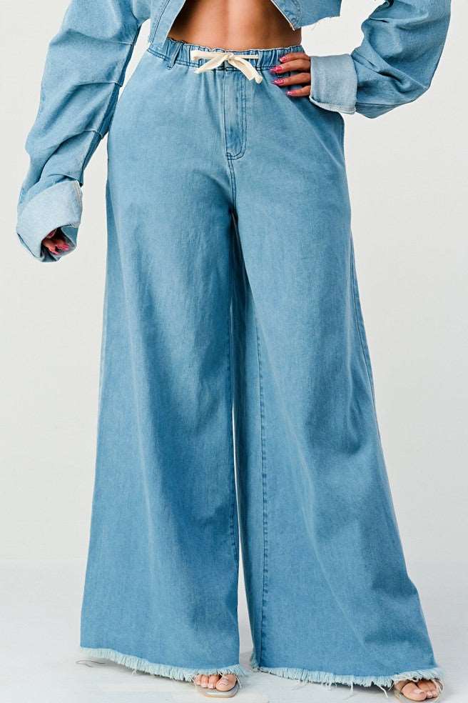 Breezy Blue Denim Palazzos