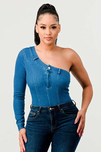 One should denim body suit