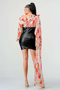 Blossom Leatherette Mini Dress
