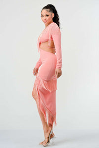 Blush Tassel Temptation Dress