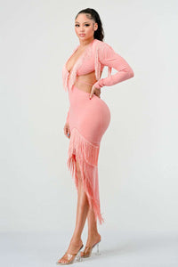 Blush Tassel Temptation Dress