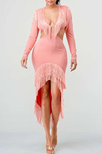 Blush Tassel Temptation Dress