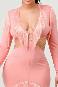 Blush Tassel Temptation Dress