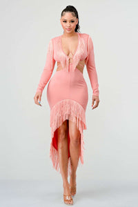 Blush Tassel Temptation Dress