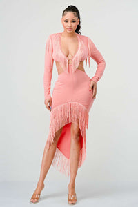 Blush Tassel Temptation Dress