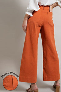 SOFT WASHED WIDE LEG PANTS