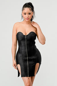 Metallic Mini Bandage Dress
