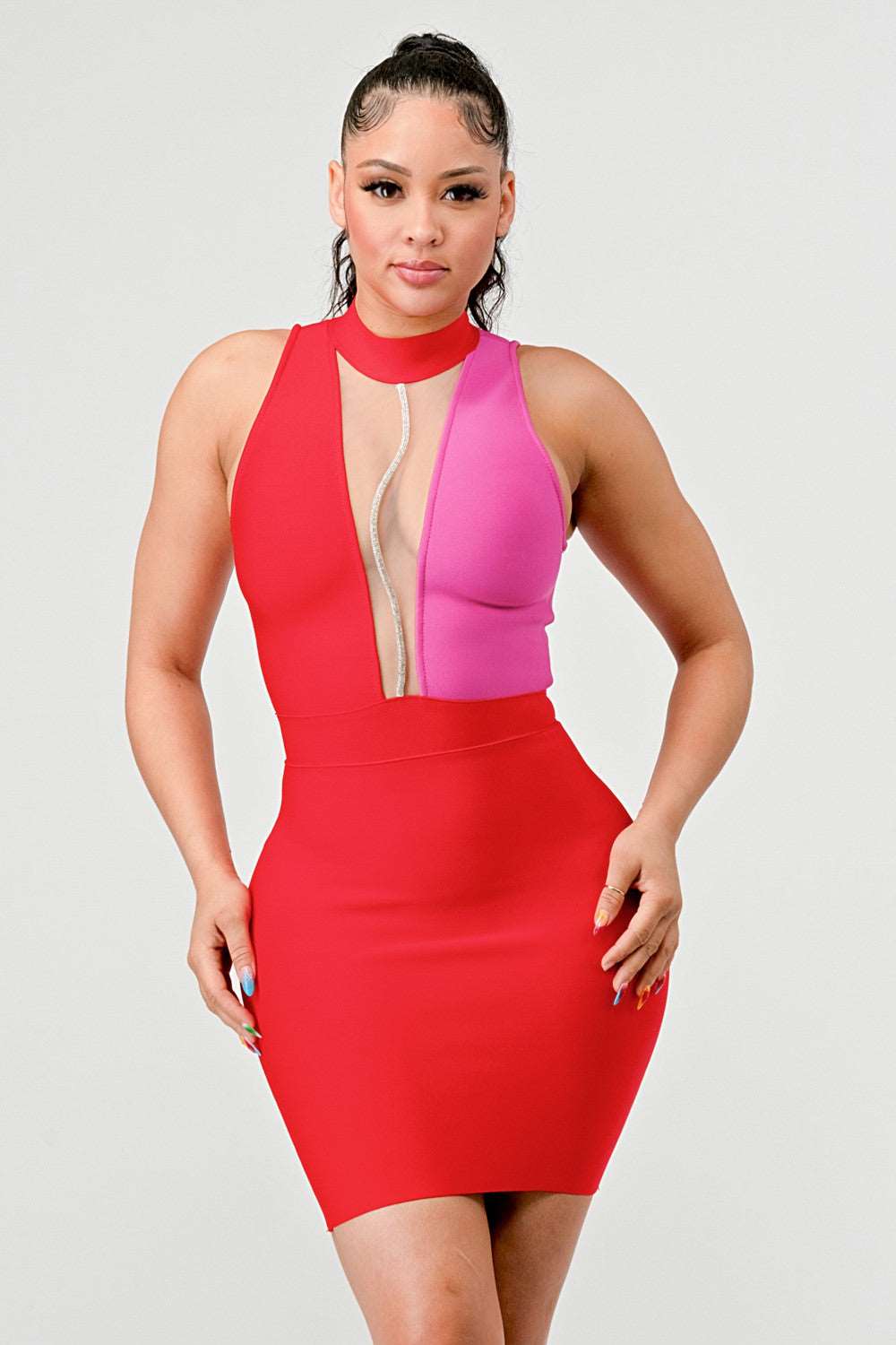 Duo Chroma Bandage Dress
