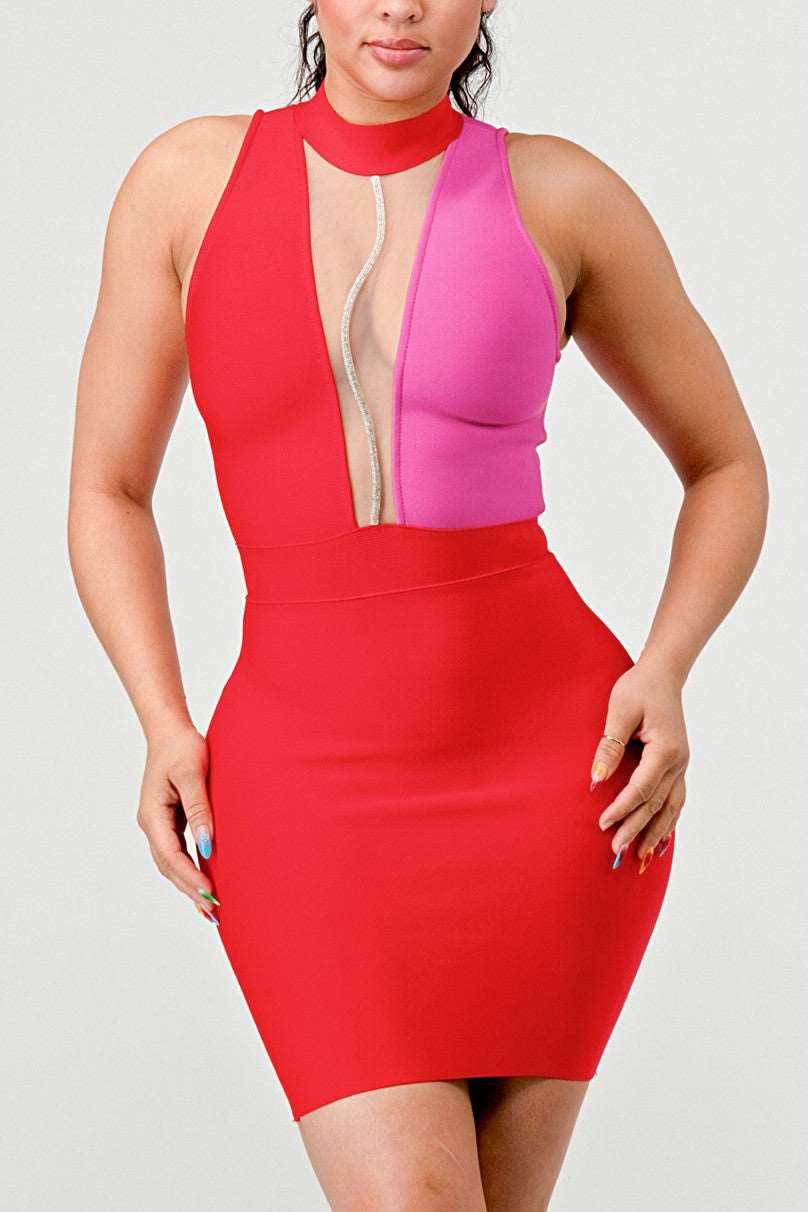 Duo Chroma Bandage Dress