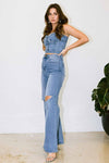 Distressed Wide Fit Jeans