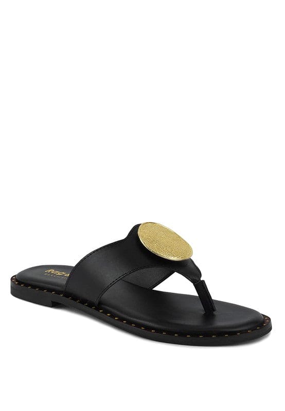 KATHLEEN Embellished Slip-On Thong Sandals