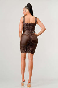 ATHINA Playful soft PU mini dress