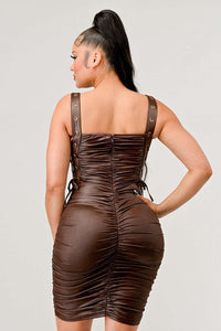 ATHINA Playful soft PU mini dress