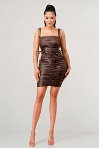 ATHINA Playful soft PU mini dress