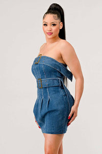 Buckle up denim delight dress