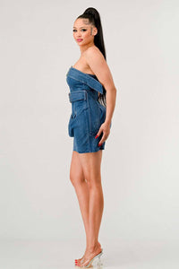Buckle up denim delight dress