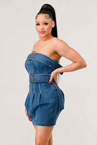 Buckle up denim delight dress