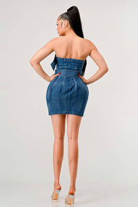 Buckle up denim delight dress