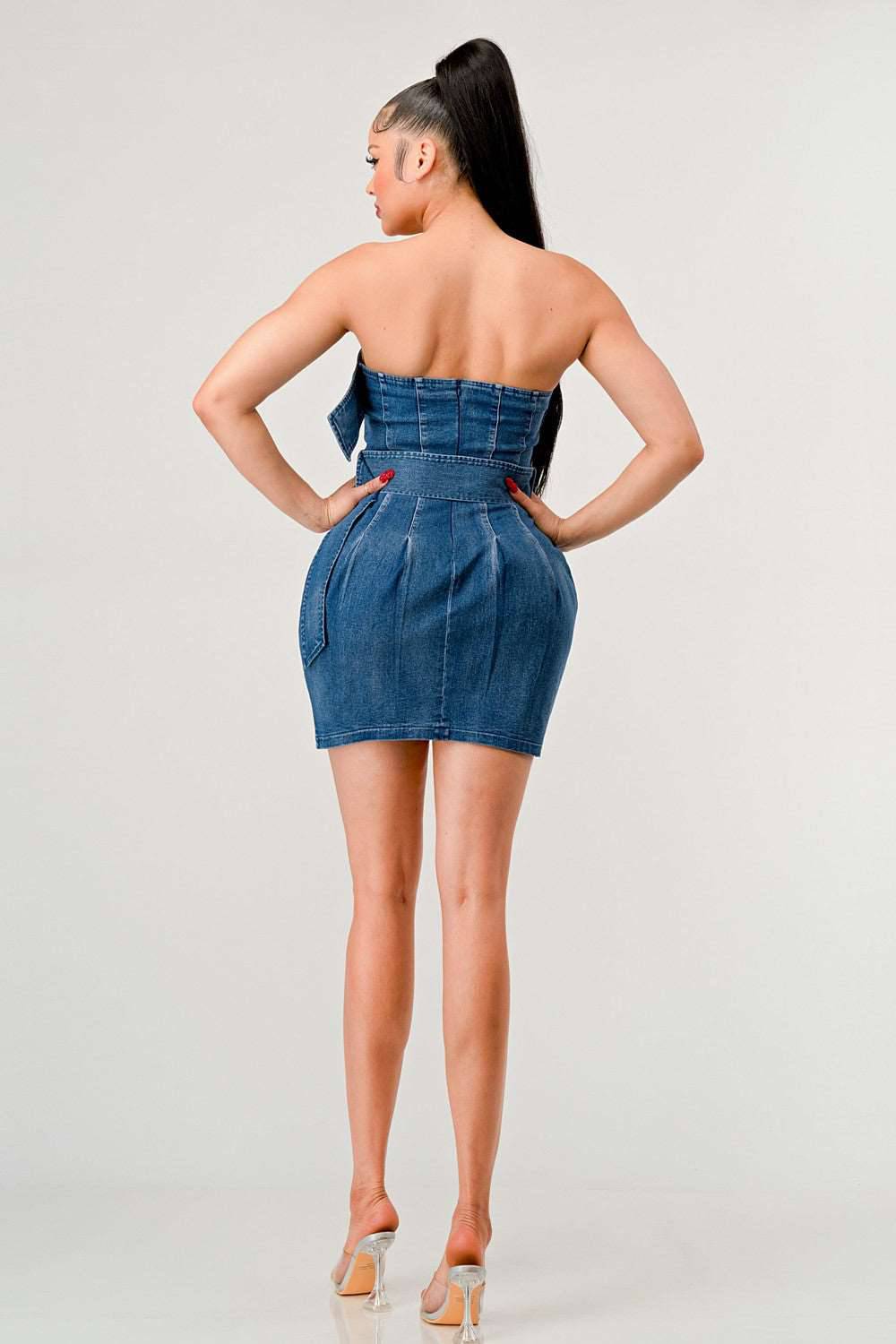 Buckle up denim delight dress