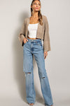 EYELET KNIT CARDIGAN