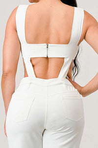 classic white cut out matching set